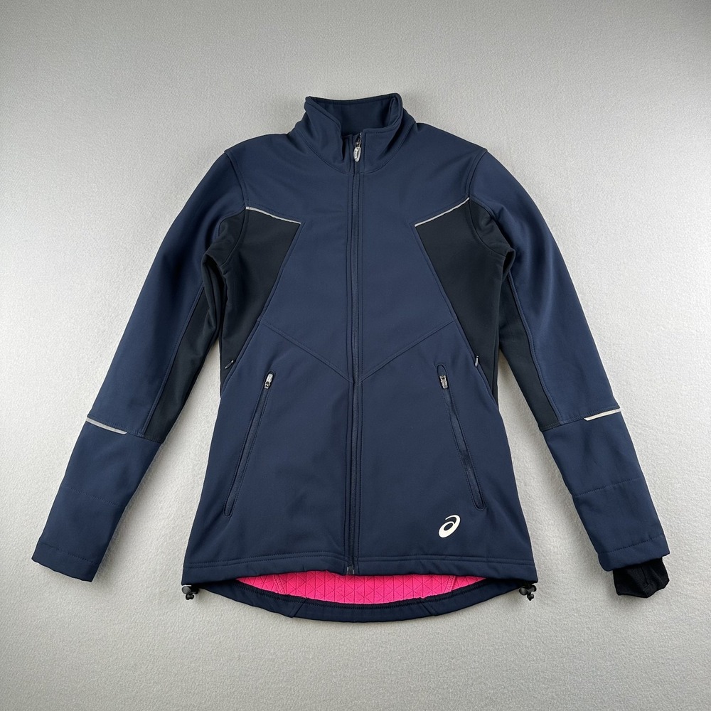 Asics Women's Running Jacket Blue/Black Fuchsia Inside Size XS